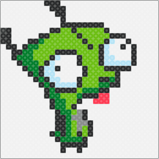 Gir with shadows - white,green,gir,invader zim,scene
