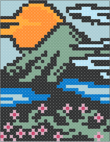 Mountains - light blue,teal
