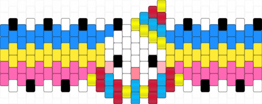 clown cuff - yellow,light blue,pink