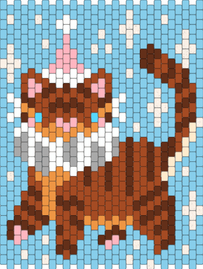 Clown kitty - light blue,red