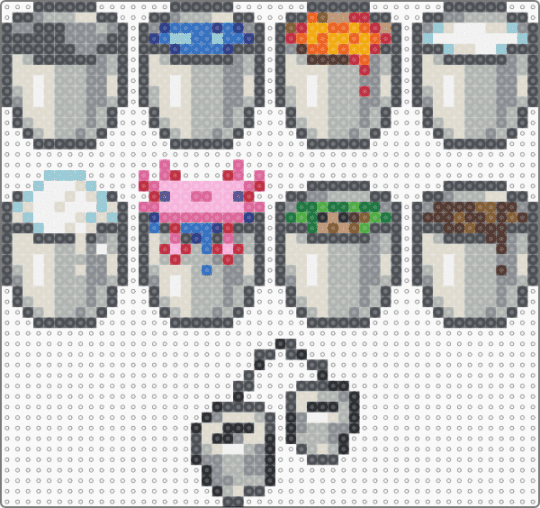 It's Bucket Time! - gray,beige,bucket,minecraft,charms,axolotl,buckchuckets,deargodtheresmore