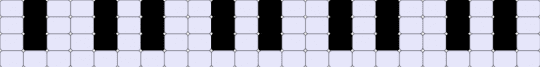 Piano Ladder stitch - black,white