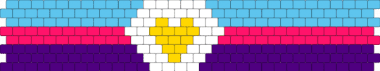 Polyamorous flag cuff - light blue,purple,lgbtq,gay,polyamory,cuff,pattern,multistitch,peyote,lgbtqia