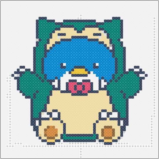 Snorlax tuxedo sam 2 - beige, blue, colorful, purple, teal, white
