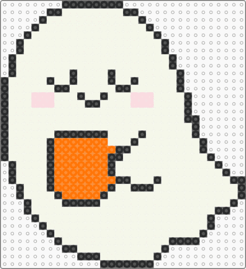 ghost with cup - white