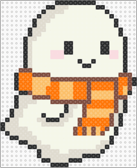 scarfghost - beige, orange, white