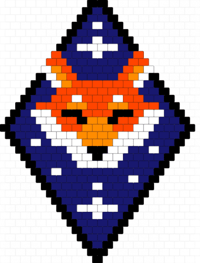 fox tapastry - fox,night,diamond,tapestry,animal,purple