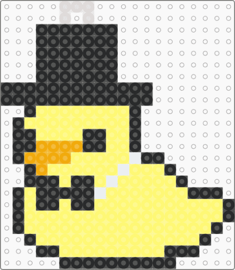gentleman duck keychain (og pattern by kandi_maker_101) - yellow