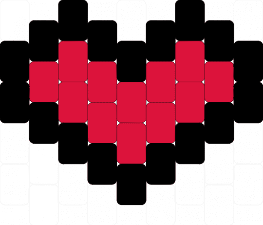 heart - black,red
