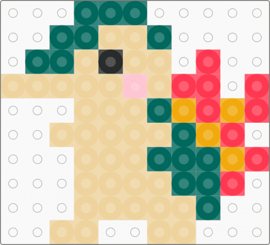 Cyndaquil - teal,beige