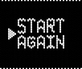 In stars and time bag back - start again,in stars and time,text,bag,panel,video game,black,white