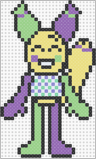 Big Looey Perler - yellow,teal,pink,looey,balloon animal,dandys world,game,balloon dog,horror,roblox