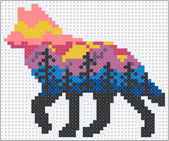 Sunset Forest Wolf Perler - pink,blue,wolf,nature,therian,sunset,sunrise,forest,aesthetic