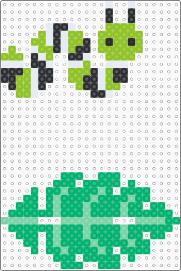 Standing Caterpillar with Leaf Perler - green,bug,entomology,insect,caterpillar,standing,stand,3d