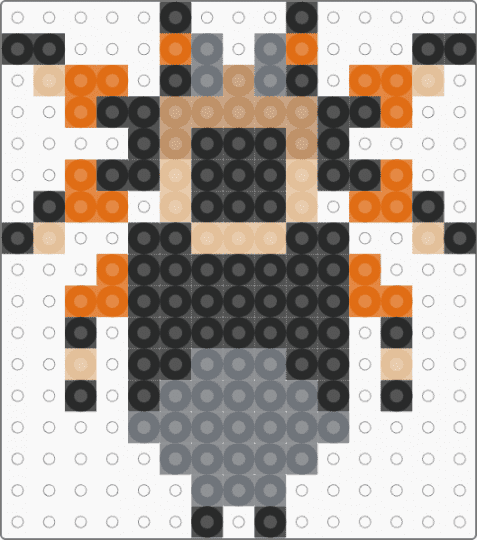 Black & Tan Tarantula Perler - black,orange,gray,spider,tarantula,bug,arachnid,grey