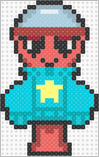 (Remix) Default Gigi Perler - light blue,red,dandys world,dandysworld,gacha,gachapon,game,character