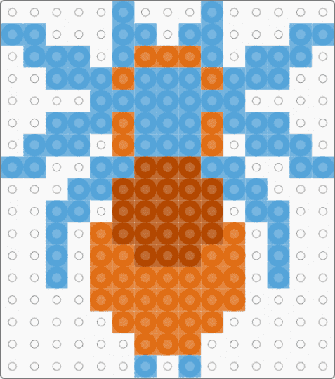 Blue & Orange Tarantula Perler - light blue,tarantula,spider,bug,orange,blue,teal