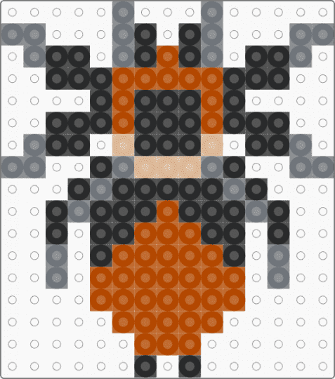 Orange & Black Tarantula Perler - red,gray,spider,tarantula,arachnid,bug,orange,black,brown,tan