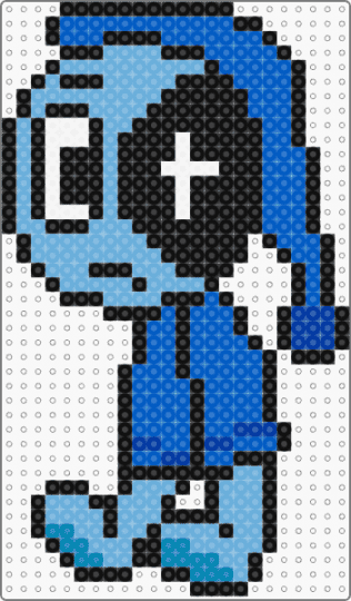 Big Astro Perler - light blue,blue,astro,black,white,dandys world,horror,game,character