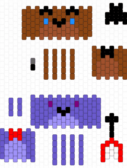 Bonnie and Freddy fnaf dolls - red,blue