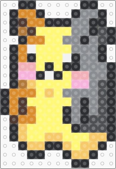 Morpeko fuse bead (Normal) - yellow,gray,morpeko,pokemon,tan,black,grey