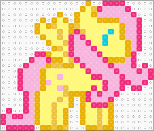 Fluttershy (MLP:FiM) Perler - pink,yellow,mlp,my little pony,base,fluttershy