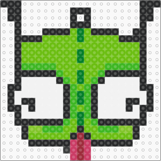 Gir Perler Keychain!! - green,gir,invader zim,perler,keychain,cute,easy perler,easy