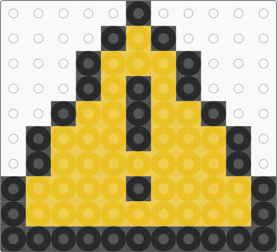 Caution Sign Perler - yellow,black,caution sign,sign,mini,perler