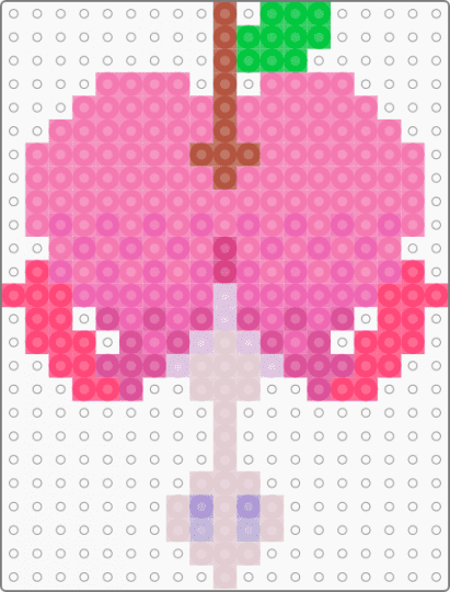 Bleeding Heart Flower Peeler bead design v 2 - pink
