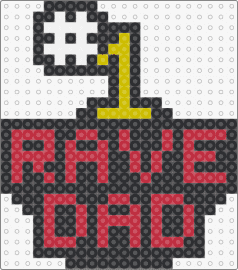#1 Rave Dad - rave,sign,text,music,black,red,yellow