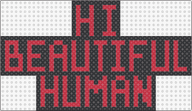 HiBeautifulHuman - hi beautiful human,sign,text,red,black