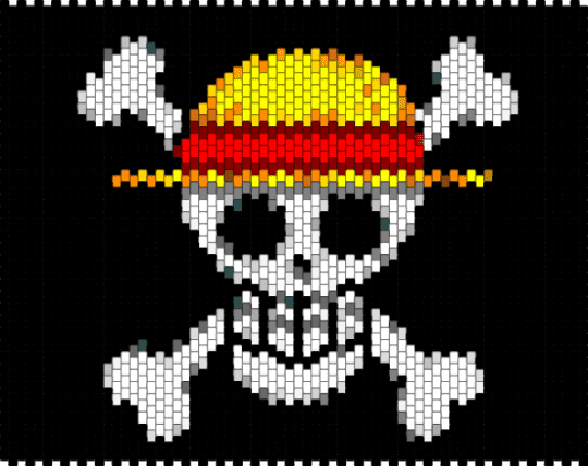 Straw hat flag! - black,white,gray,yellow,red,colorful,anime,onepiece,fyp,pirateflag,pirate,flag,largekandipiece,beads