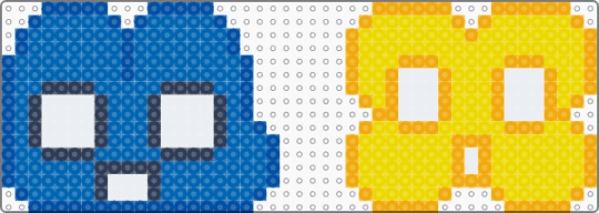 Shocked Four and X from bfb - blue,yellow