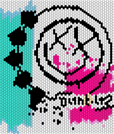 Blink 182 - white,pink,light blue