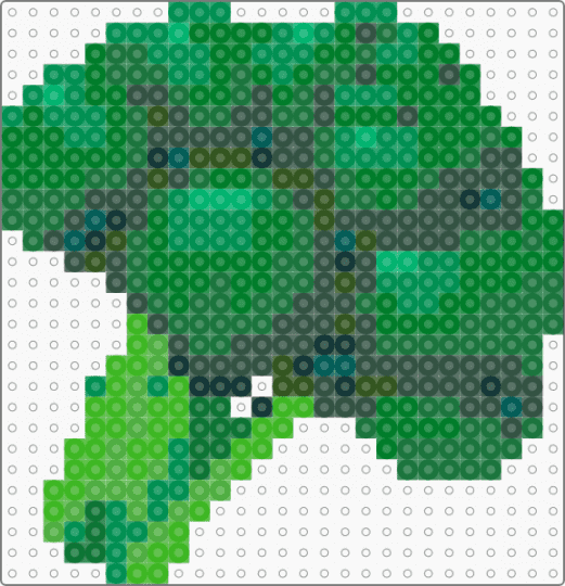 Broccoli Emoji Fuse Bead Pattern - green,cotdemojis