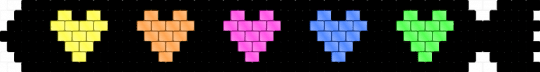 Black Tie, Multicolored Hearts - black,yellow,pink,colorful