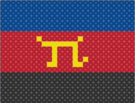 Polyamory flag perler - blue,red,poly,polyamorous,polyamory,pride