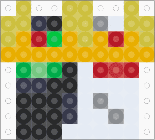 C!Ranboo head perler - yellow,orange,dsmp,minecraft,ranboo,enderman