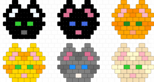 Warrior cat kandi keychains - yellow,orange,gray,beige,colorful