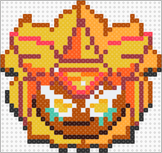 Golden cheese cookie head icon pixel art🪙🧀🍪 - orange,red,yellow