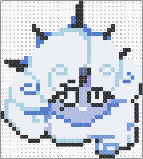 Black pearl cookie pixel art🖤🔮🍪 - white,light blue