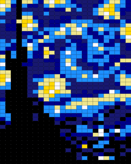 Starry Night - light blue,purple
