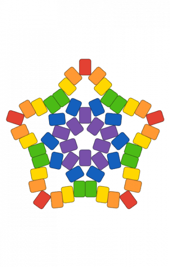 big rinbow star reversed - blue, colorful, green, orange, purple, rainbow, red, star, yellow