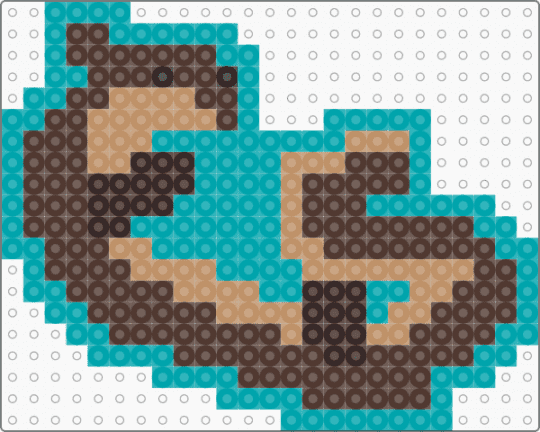 Otter keychain! - brown,teal