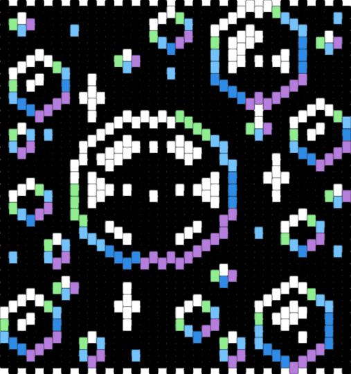 Bubbles - black, light blue, pink