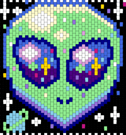 Small alien bag - teal,purple