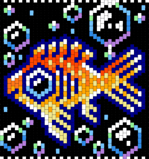 Fishy bag - black, cotdunderwaterworld, orange, purple, yellow