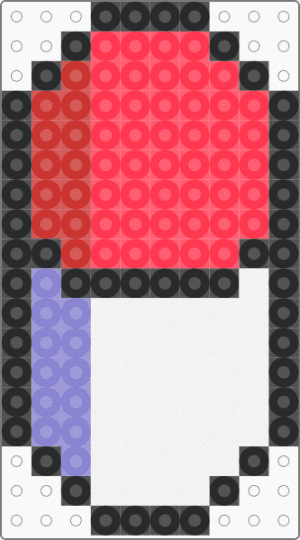 Pill - red,perler,pill,white