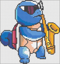 Squirtle: Ba-na-na-na-na-nah - squirtle,saxophone,pokemon,music,cool,jazz,quirky,nostalgia,blue,gold