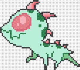 Chibi La Chupacabra - chupacabra,mythological,chibi,cute,creature,monster,green,pink